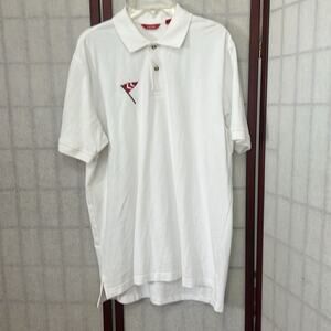 IZOD GOLF WHITE POLO SHORT SLEEVE SHIRT SIZE L‎